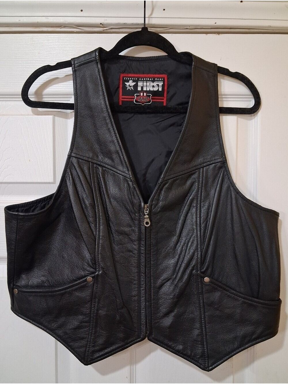 Vintage Classic Leather Gear First Womens Motocycle Vest